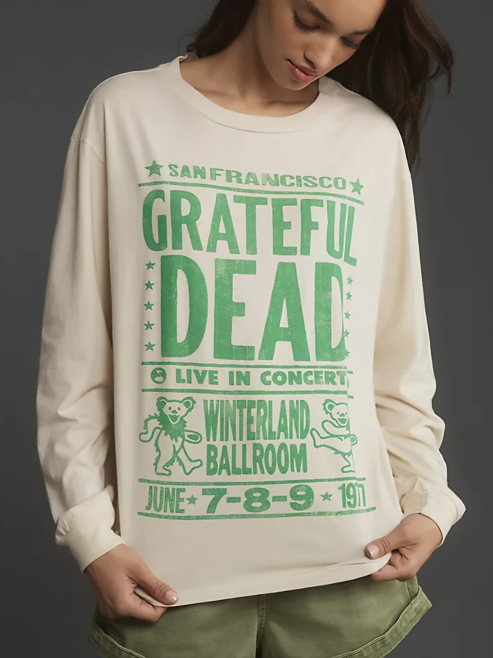 NWT Anthropologie Letluv Long Sleeve 'Grateful Dead' Graphic Tee